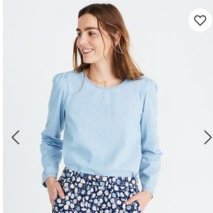 Madewell Denim Puff-Sleeve Swing Shirt